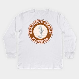 Seagrove Beach Florida Crab 30A 30 A Emerald Coast Walton County Kids Long Sleeve T-Shirt